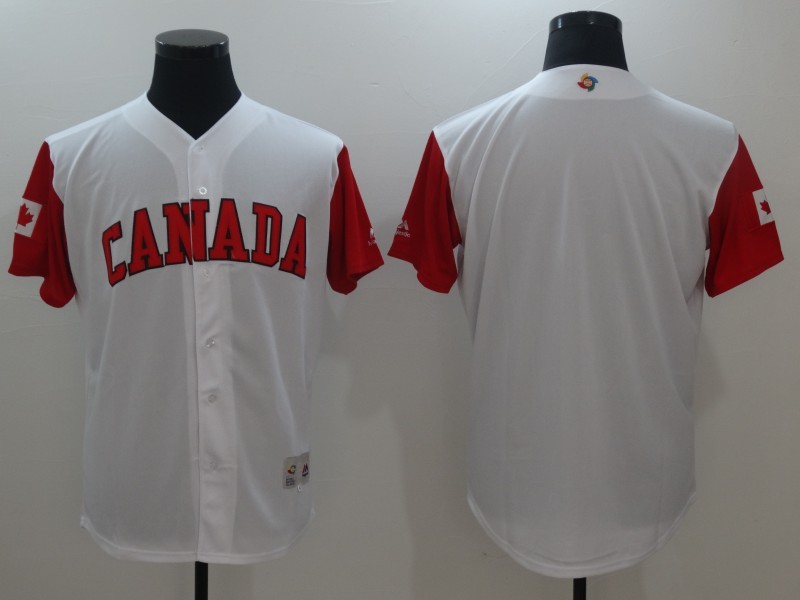Men Canada Baseball Majestic White 2017 World Baseball Classic Replica Team Jersey->more jerseys->MLB Jersey